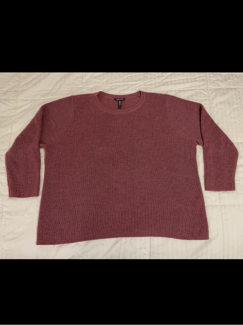 Eileen Fisher Extra Fine Merino Wool Knit Sweater Mauve Pink Purple Women XL